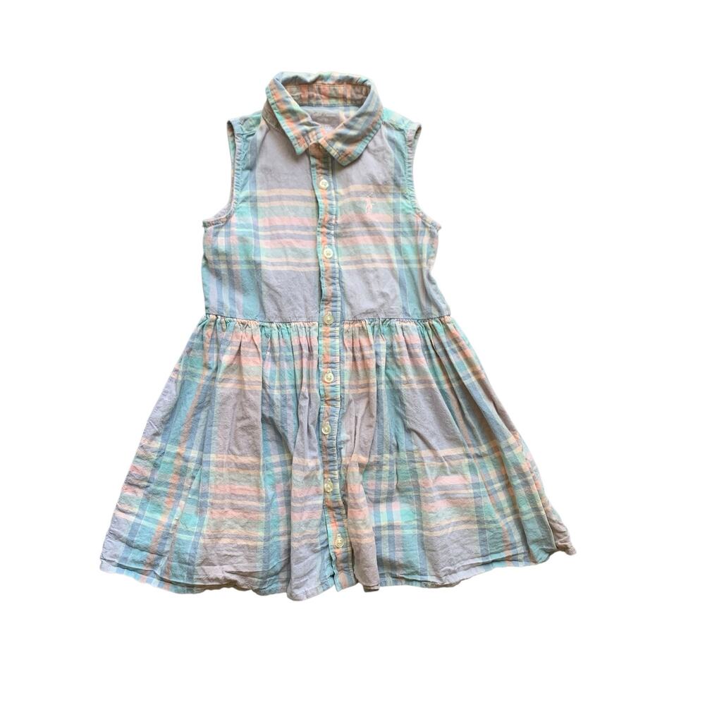 Ralph Lauren Plaid Collared Sleeveless Dress